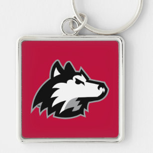 Cute Wolf Dog Puppy Keychain - Vintage Metal Cartoon Animal