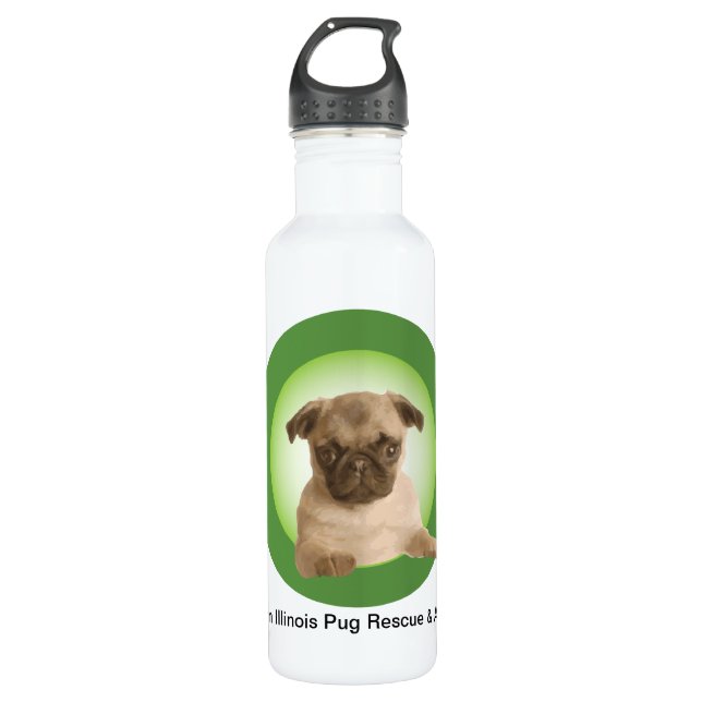 Northern Illinois Pug Rescue Water Bottle (Front)