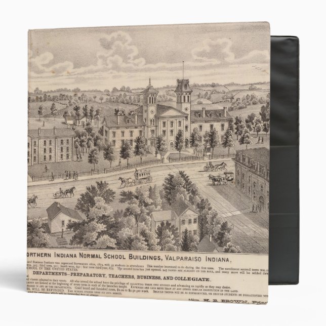 Northern Indiana Normal School buildings 3 Ring Binder (Front/Inside)
