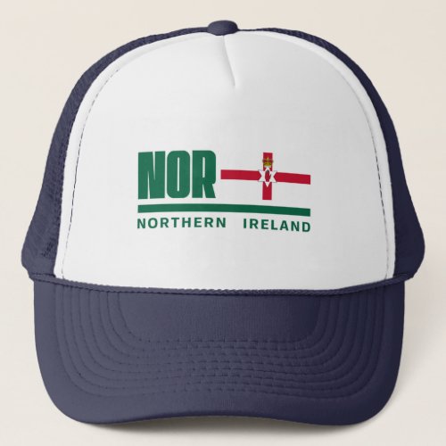 Northern Ireland Flag  Text Trucker Hat