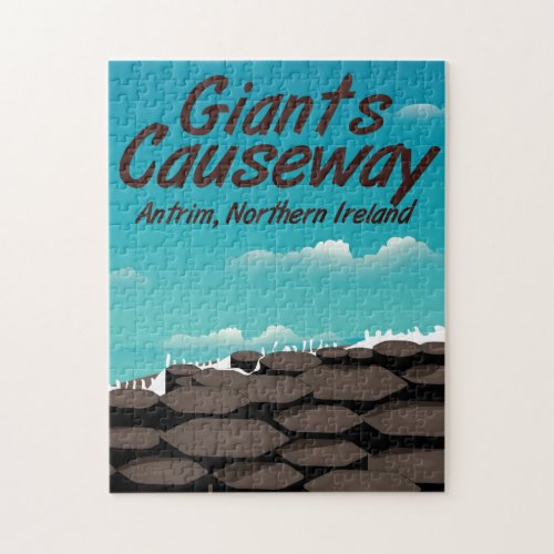 Northern Ireland Giants Causeway travel poster Jigsaw Puzzle