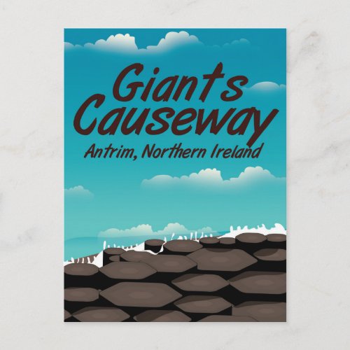 Northern Ireland Giants Causeway travel poster Postcard