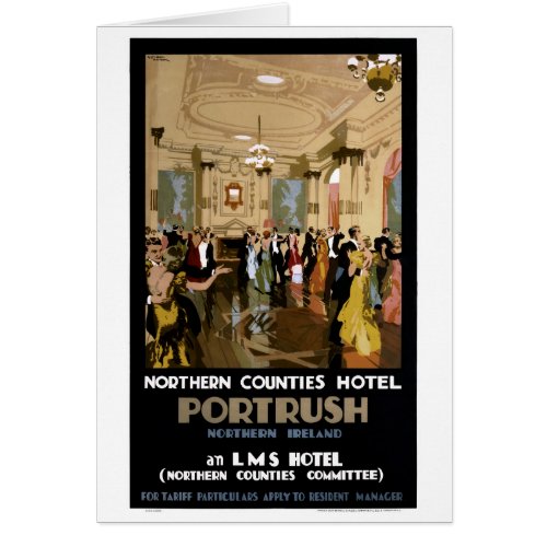 Northern Ireland Portrush Vintage Travel Poster