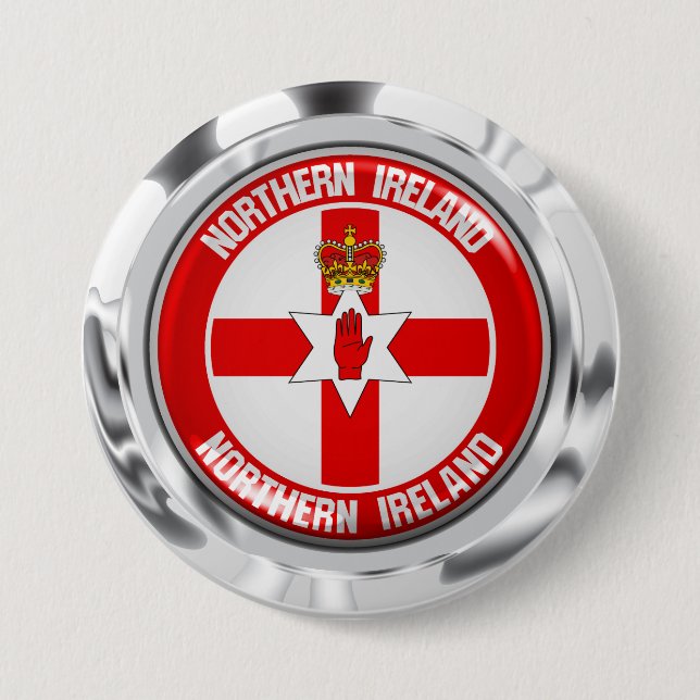 Northern Ireland Round Emblem Button (Front)