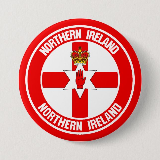 Northern Ireland Round Emblem Button (Front)