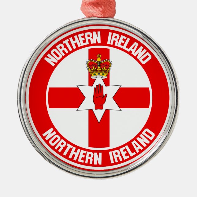 Northern Ireland Round Emblem Metal Ornament (Front)
