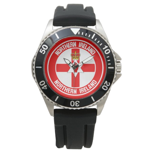 Northern Ireland Round Emblem Watch (Front)