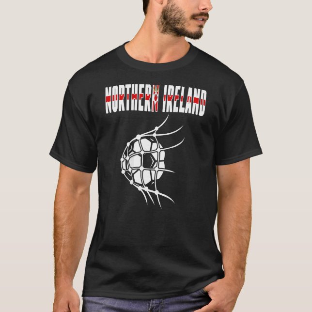 Northern Ireland Soccer Ball In Net Northern Irish T-Shirt (Front)