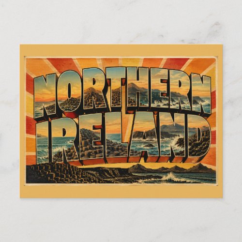 Northern Ireland UK Vintage Travel Art Postcard