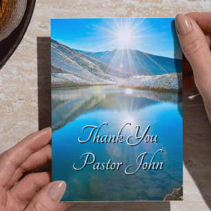 Northern Lake Blue Sunrise Pastor Appreciation Postcard