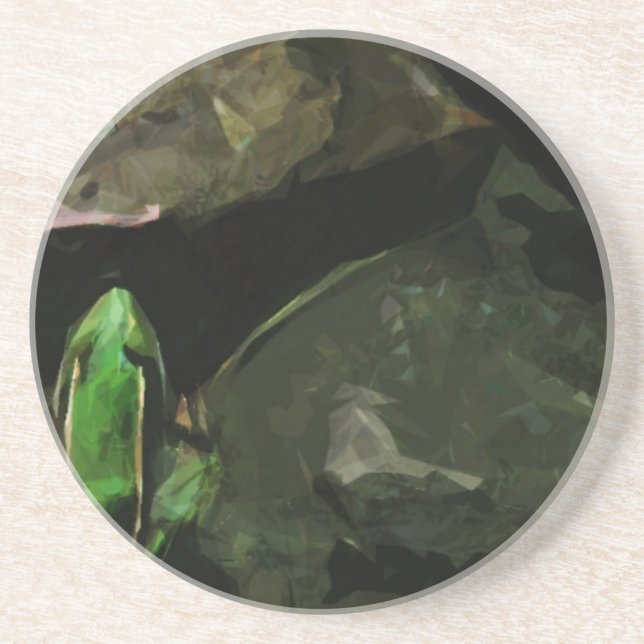Northern Leopard Frog on Rocks Abstract Coaster (Front)