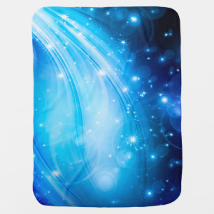 Northern Light Stars blue + your text & ideas Baby Blanket