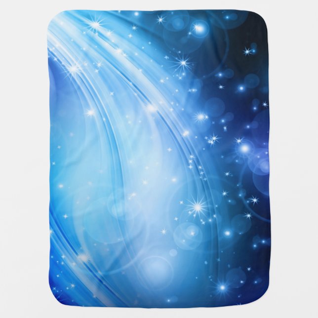 Northern Light Stars blue + your text & ideas Baby Blanket (Front)