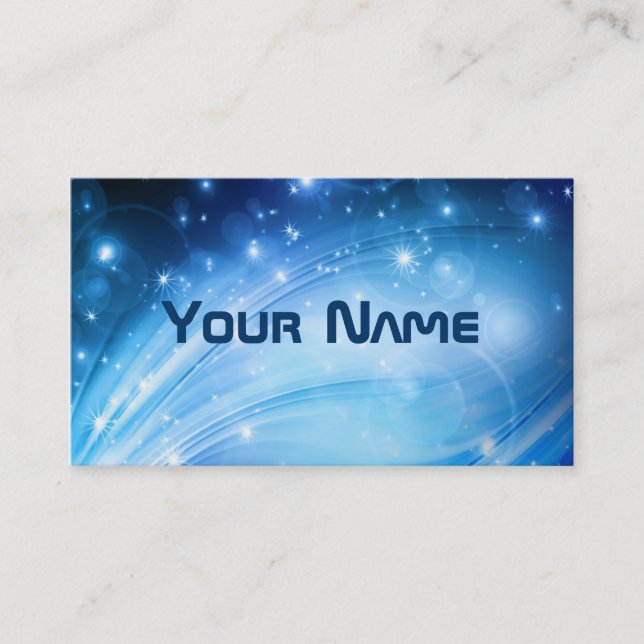 Northern Light Stars blue + your text & ideas Business Card (Front)
