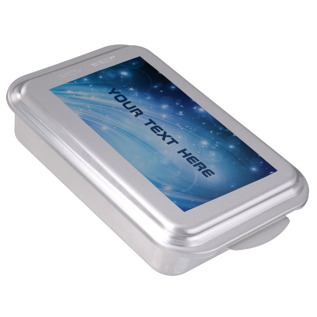 Northern Light Stars blue + your text & ideas Cake Pan (Side)