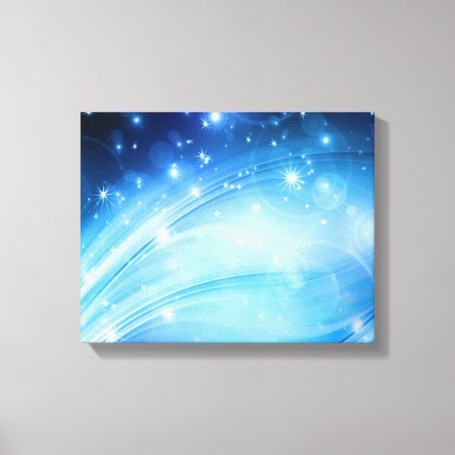 Northern Light Stars blue + your text & ideas Canvas Print (Front)