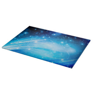 Northern Light Stars blue + your text & ideas Cutting Board