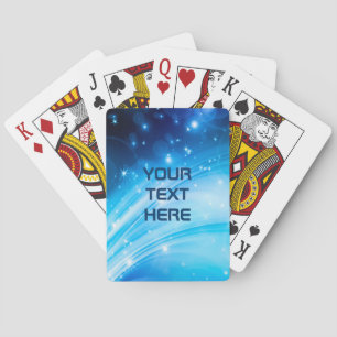 Northern Light Stars blue + your text & ideas Poker Cards