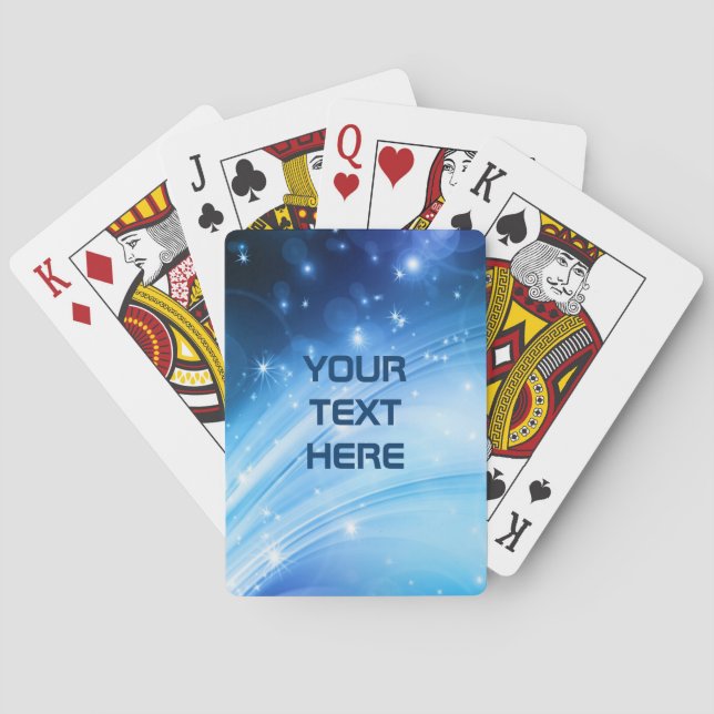 Northern Light Stars blue + your text & ideas Poker Cards (Back)