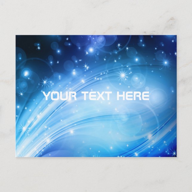 Northern Light Stars blue + your text & ideas Postcard (Front)
