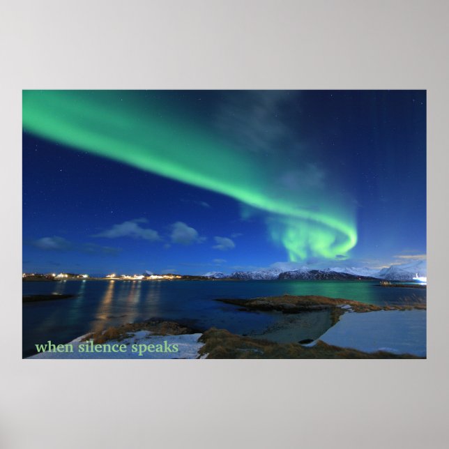 Northern Light with quote Poster (Front)