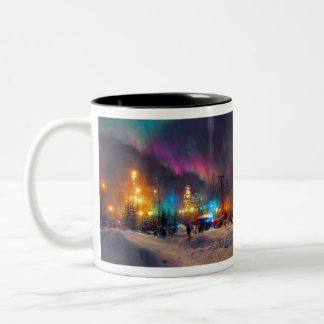 Northern Lights 003 Two-Tone Coffee Mug