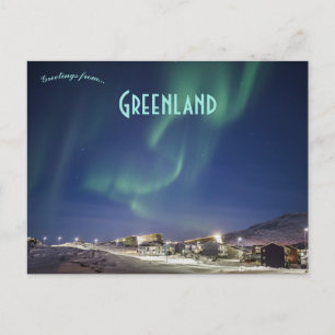 Northern Lights Above Nuuk Greenland Postcard