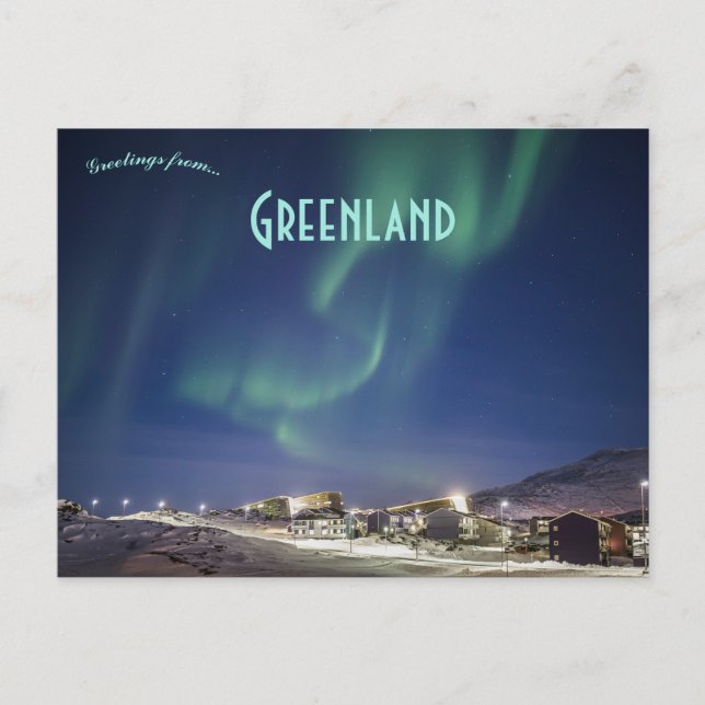 Northern Lights Above Nuuk Greenland Postcard (Front)