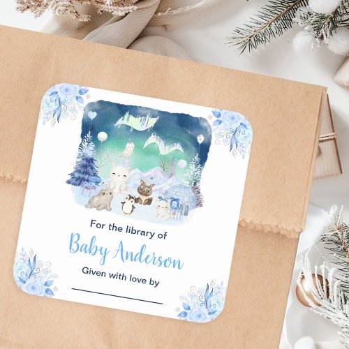 Northern Lights Animals Baby Shower Bookplate