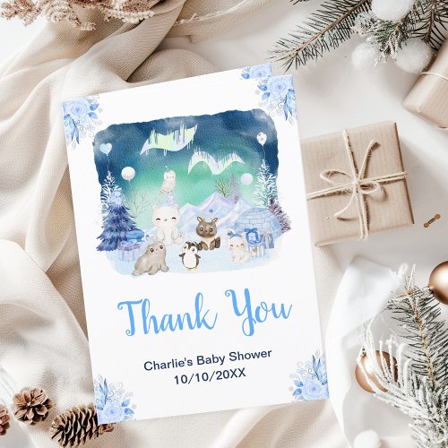 Northern Lights Animals Baby Shower Thank You