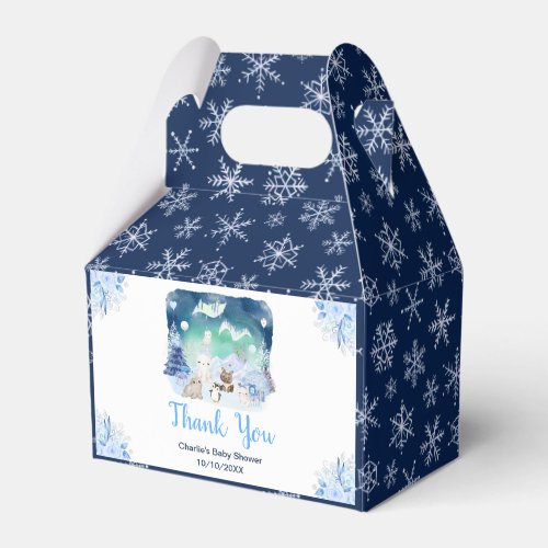 Northern Lights Animals Baby Shower Thank You Favor Boxes