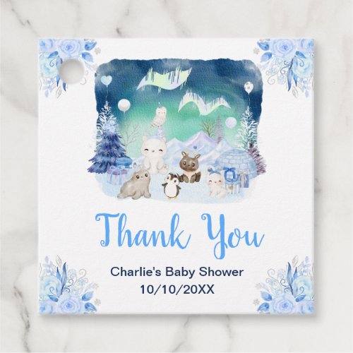 Northern Lights Animals Baby Shower Thank You Favor Tags