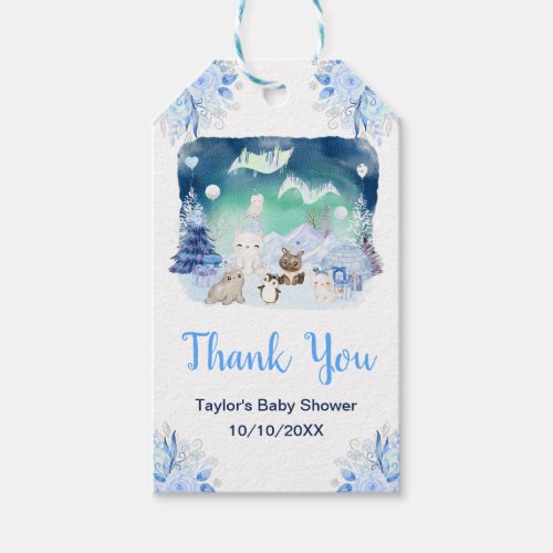 Northern Lights Animals Baby Shower Thank You Gift Tags