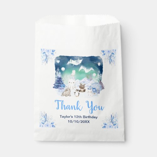 Northern Lights Animals Birthday Party Thank You Favor Bag