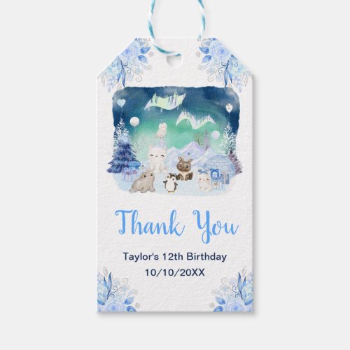 Northern Lights Animals Birthday Party Thank You Gift Tags