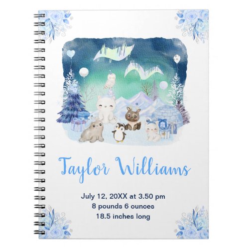 Northern Lights Arctic Animals Birth Statistics Notebook