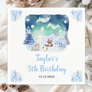 Northern Lights Arctic Animals Birthday Napkins
