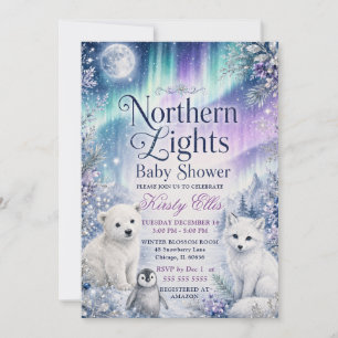 Northern Lights Arctic Baby Shower Invitation