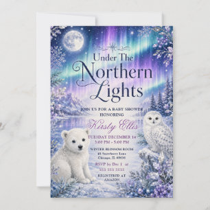 Northern Lights Arctic Baby Shower Invitation