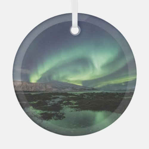 Northern Lights Astro Photo Glass Ornament