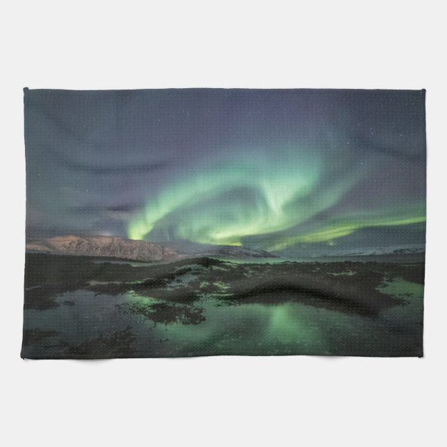 Northern Lights Astro Photo Kitchen Towel (Horizontal)