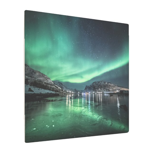 Northern Lights Astro Photo Metal Print (Angled)
