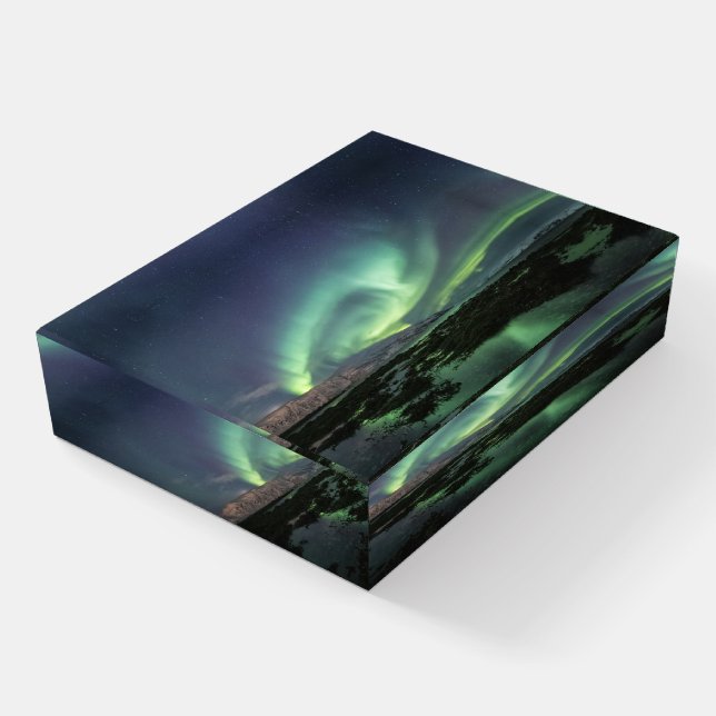 Northern Lights Astro Photo Paperweight (Angled)