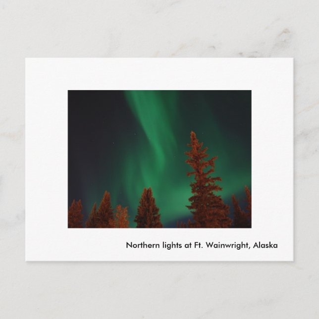 Northern lights at Ft. Wainwright, Northern lig... Postcard (Front)