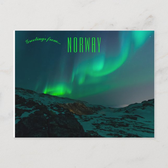 Northern Lights at Tromso Norway Postcard (Front)