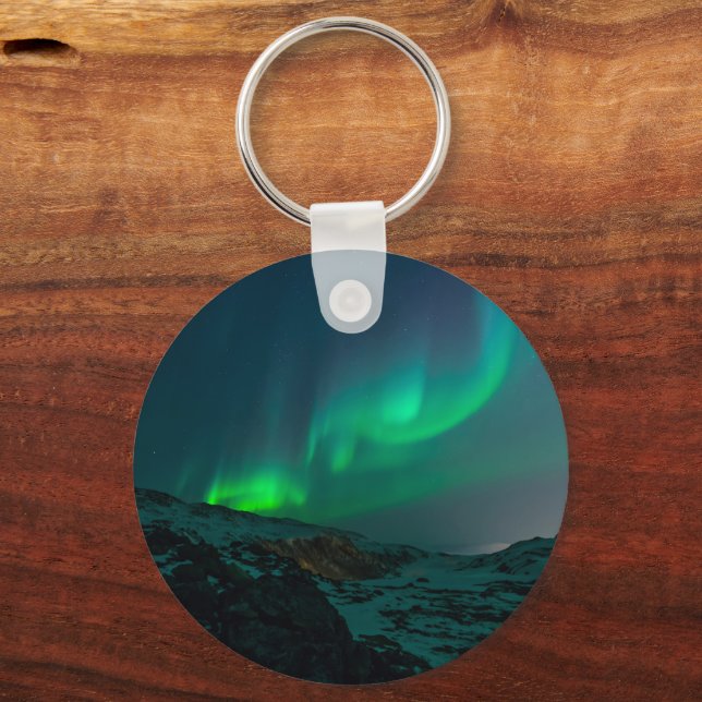 Northern Lights Aurora Borealis Alaska Stars Keychain (Back)