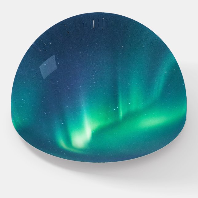 Northern Lights Aurora Borealis Alaska Stars Paperweight (Angled)