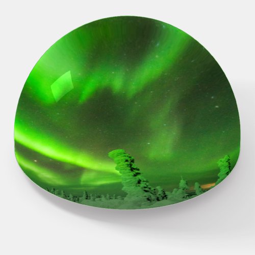 Northern Lights Aurora Borealis Alaska Stars  Paperweight