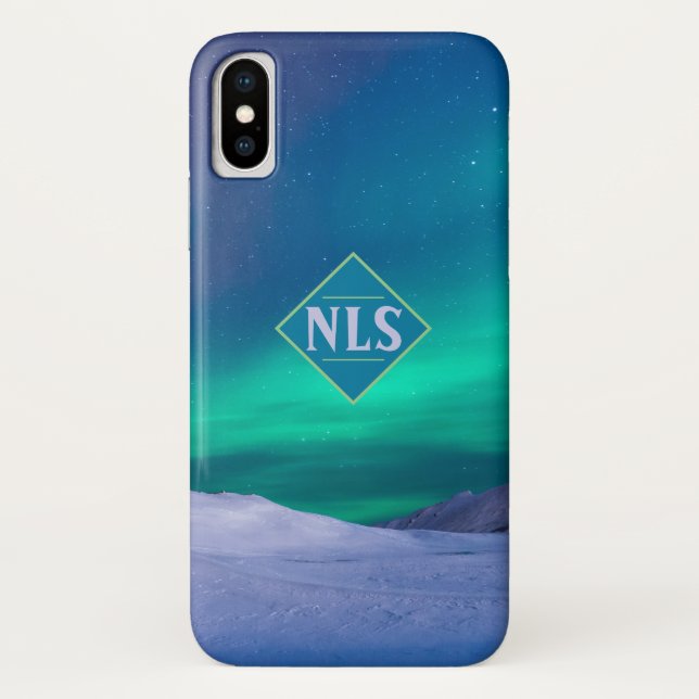Northern Lights Aurora Borealis and Snow. Case-Mate iPhone Case (Back)