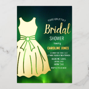 Northern Lights Aurora Borealis Bridal Shower Foil Invitation